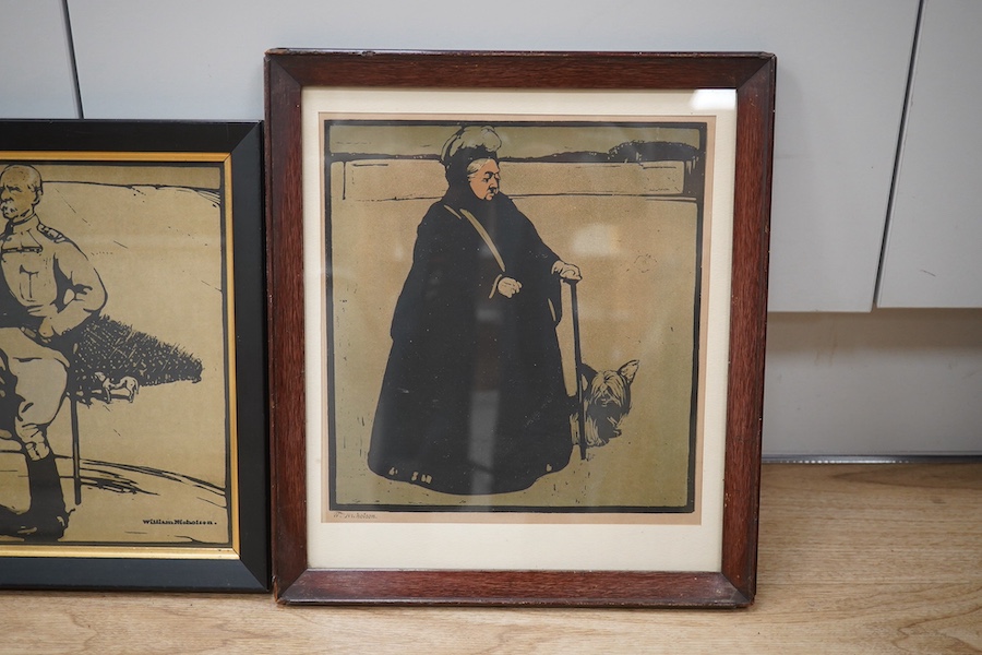 After William Nicholson (1872-1949), two lithographs, comprising ‘Her Majesty Queen Victoria’ and ‘Lord Roberts’, each signed in the plate, largest 25 x 23cm. Condition - fair